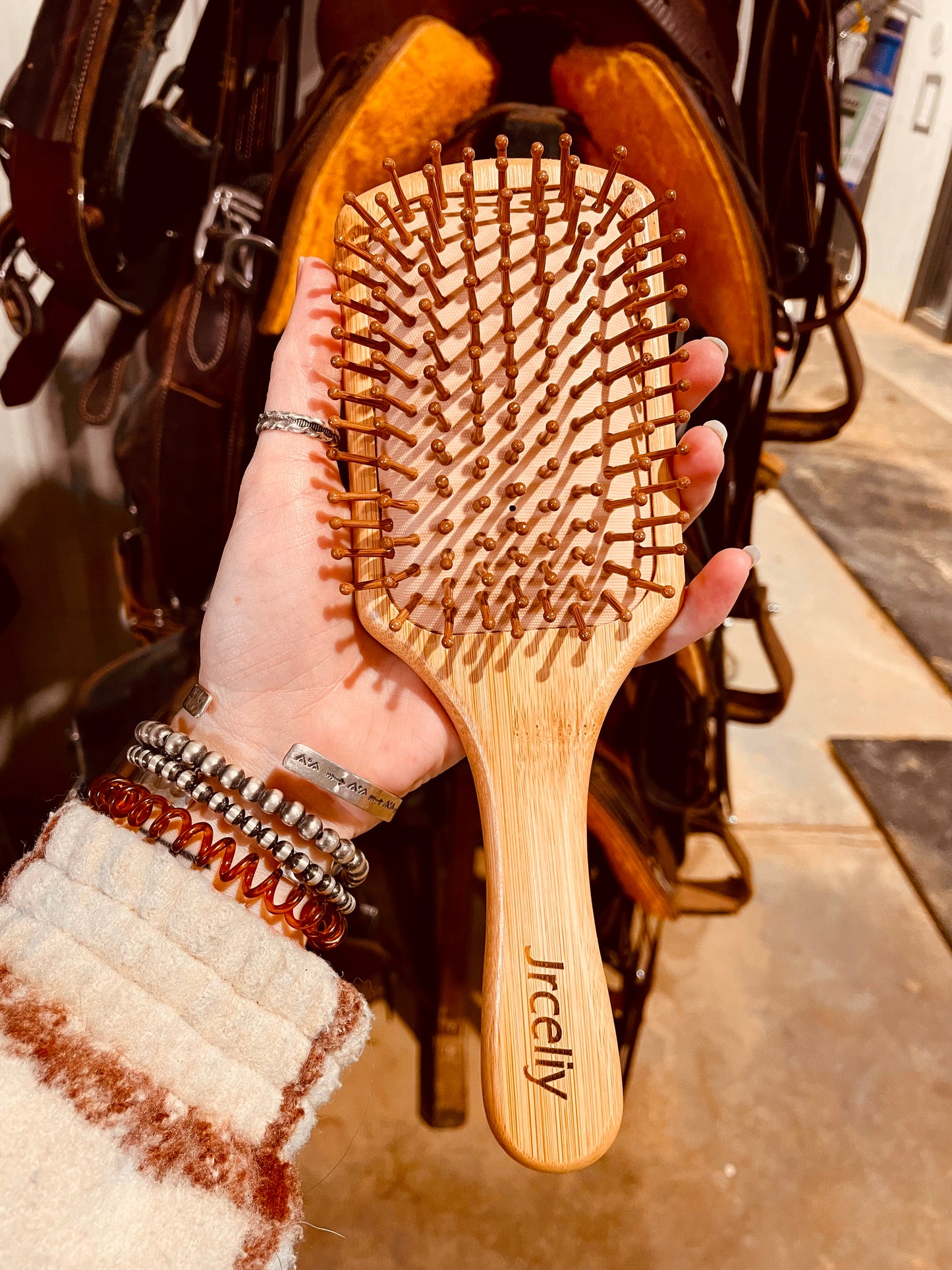 Bucker Handpainted Wooden Hairbrush