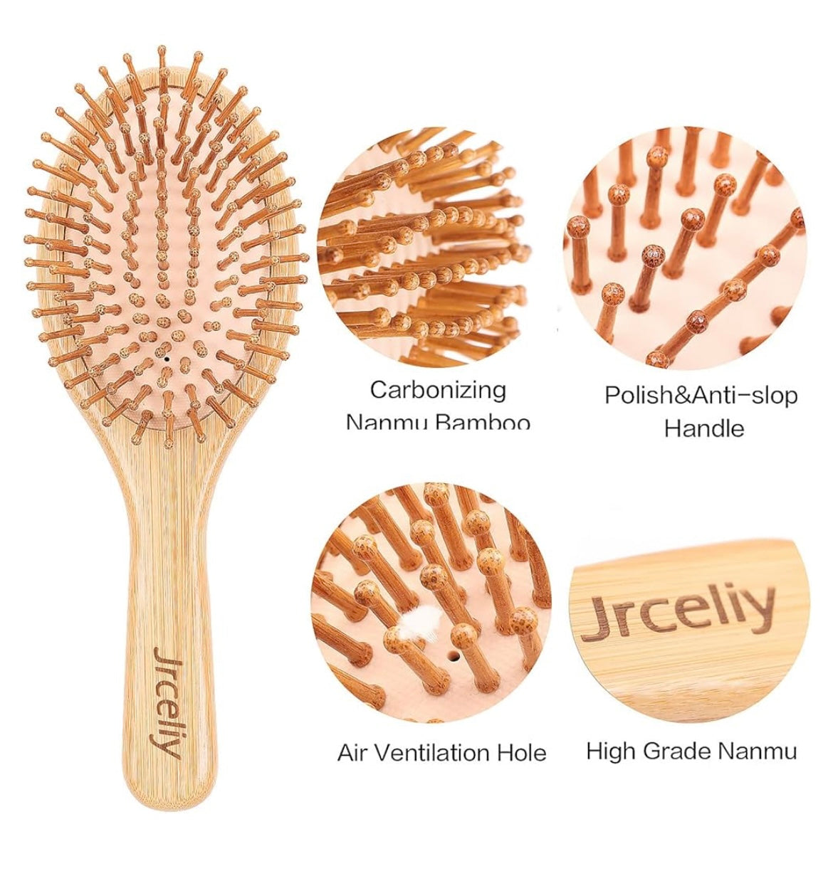 Bucker Handpainted Wooden Hairbrush