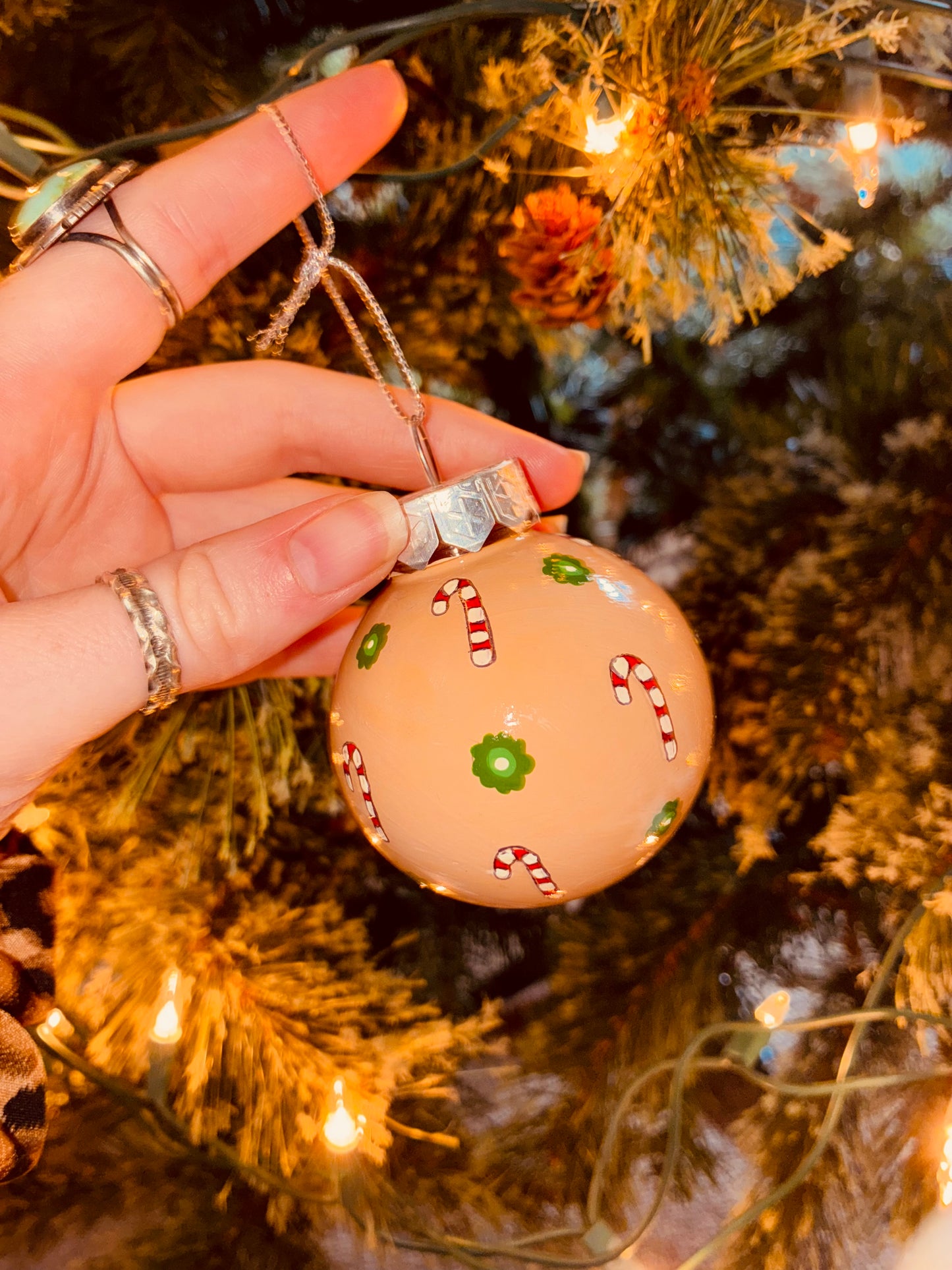 Candy Cane Small HANDPAINTED Ornament