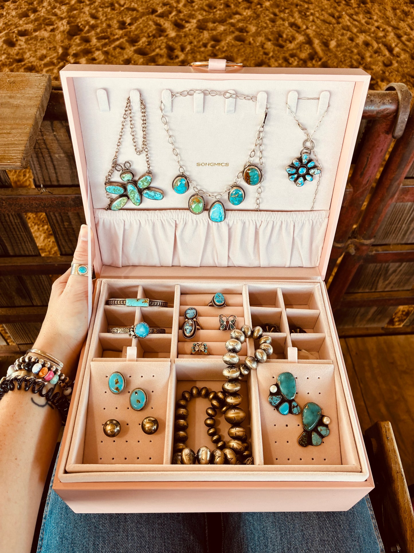 DeAnn Pink 2 Layer Jewelry Box