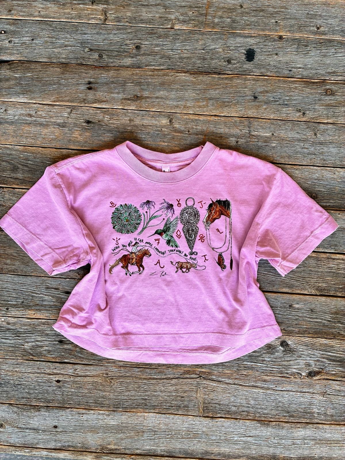 Who You Are Cotton Cropped Tee Small