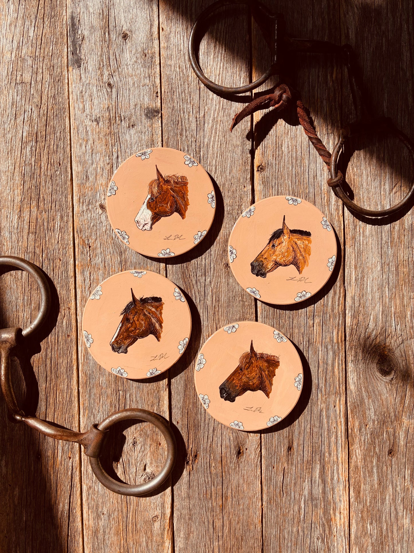 Flower Child Handpainted Coasters