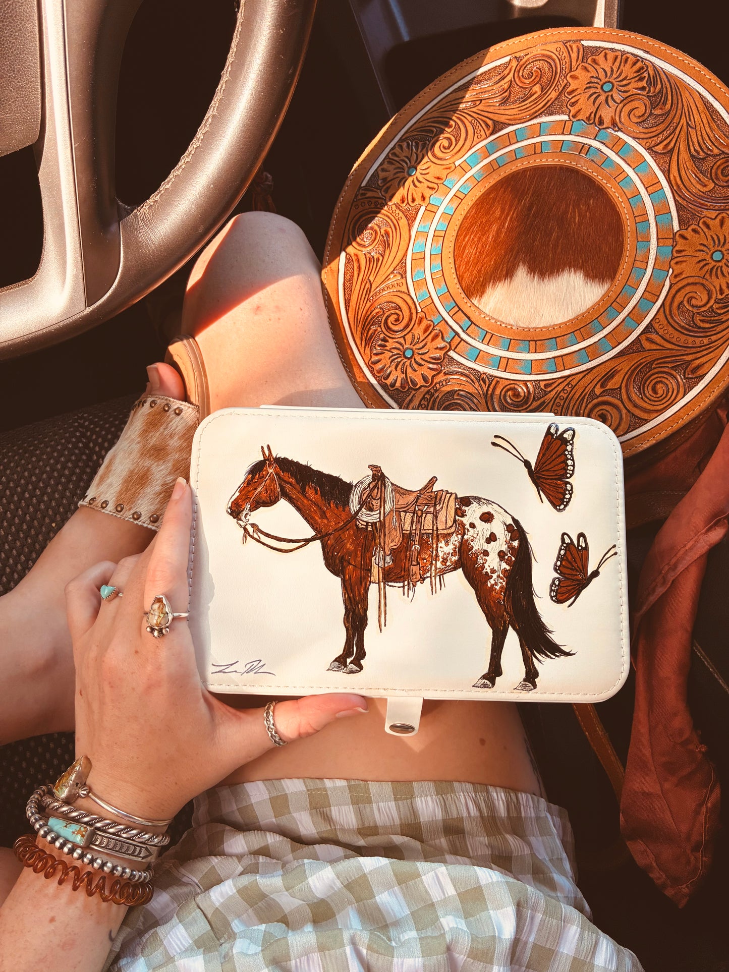 Simple Gal Handpainted Large Case