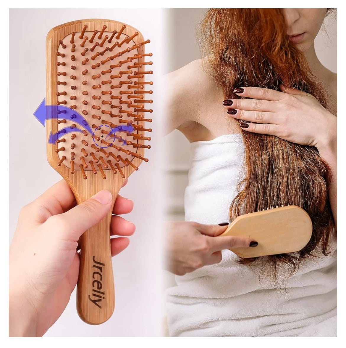 Cora Handpainted Wooden Hairbrush