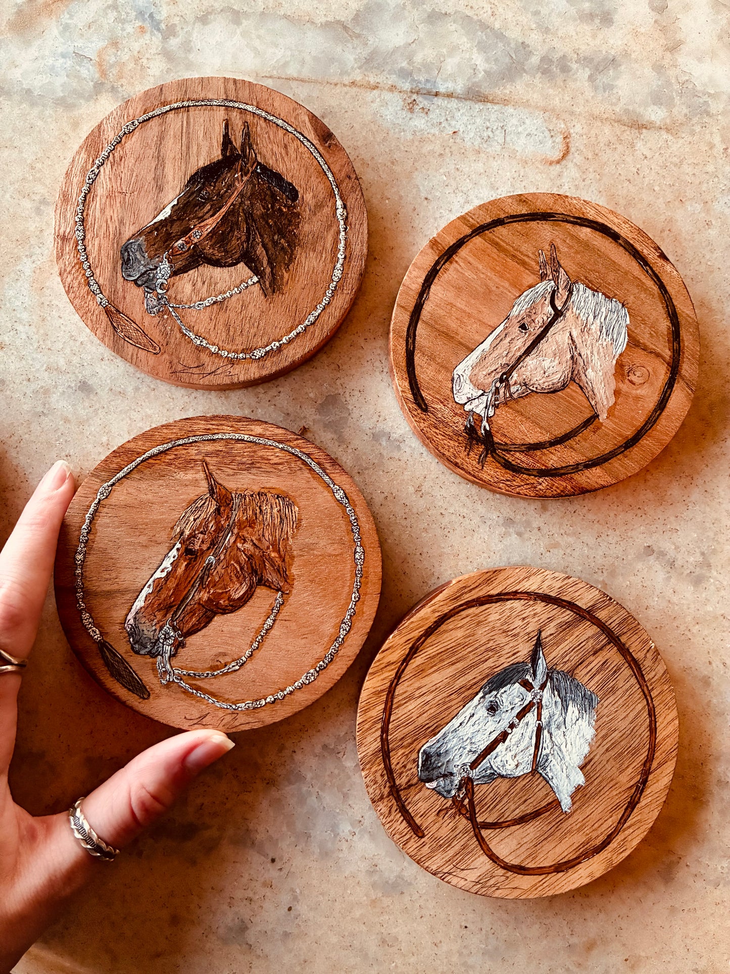 Cabois Round Wooden Coasters