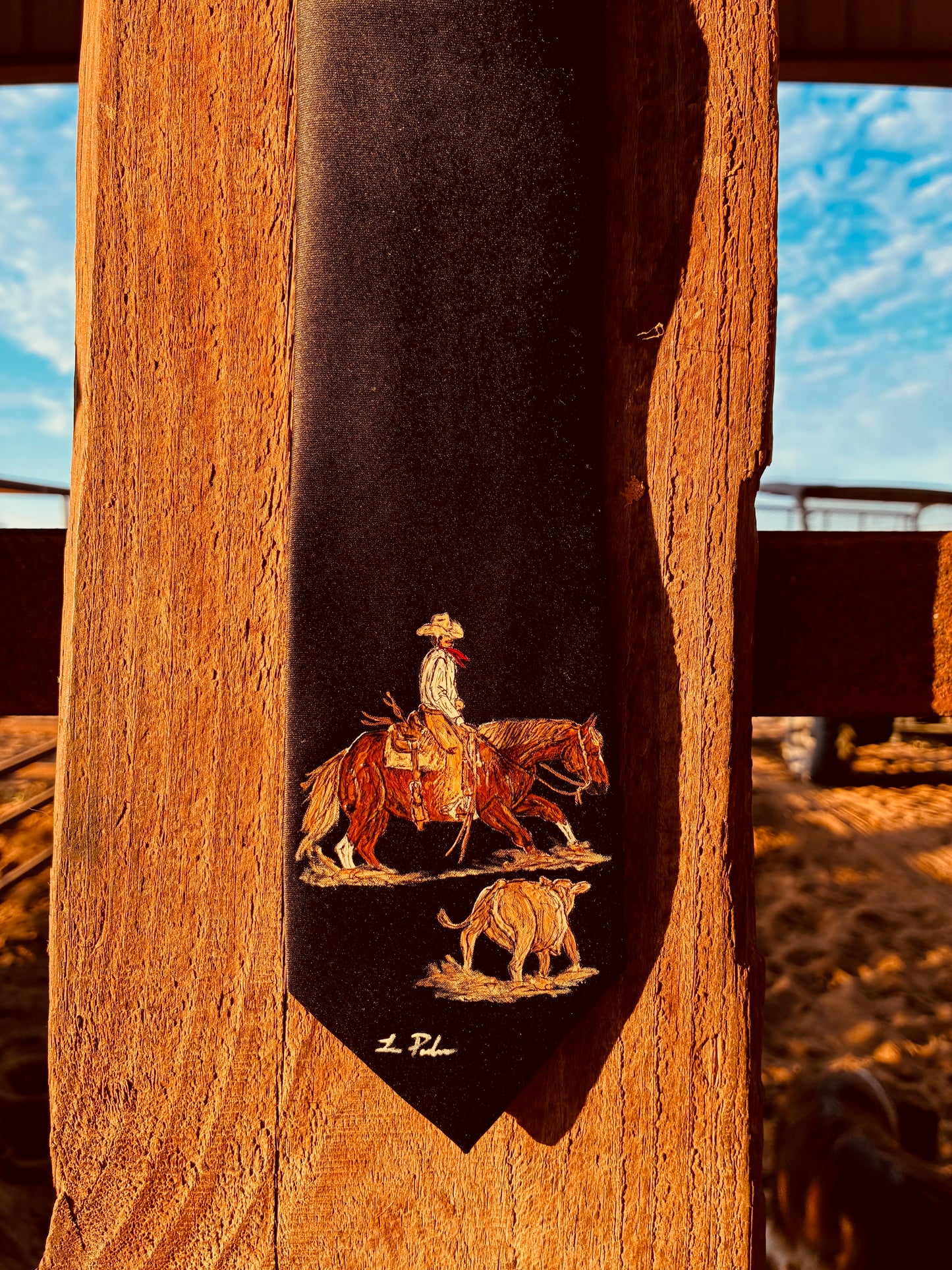 Cowy Black Handpainted Necktie