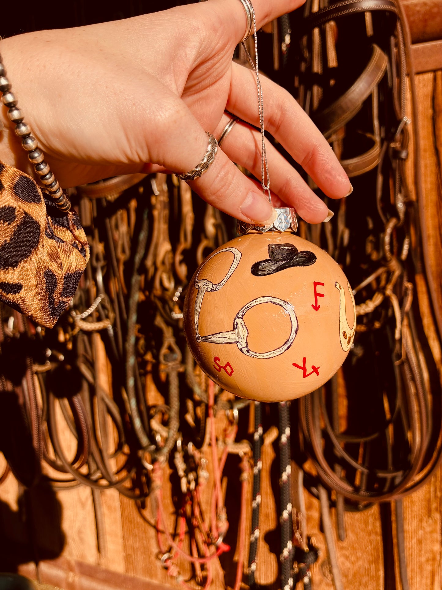 Cowboy Gear Large HANDPAINTED Ornament