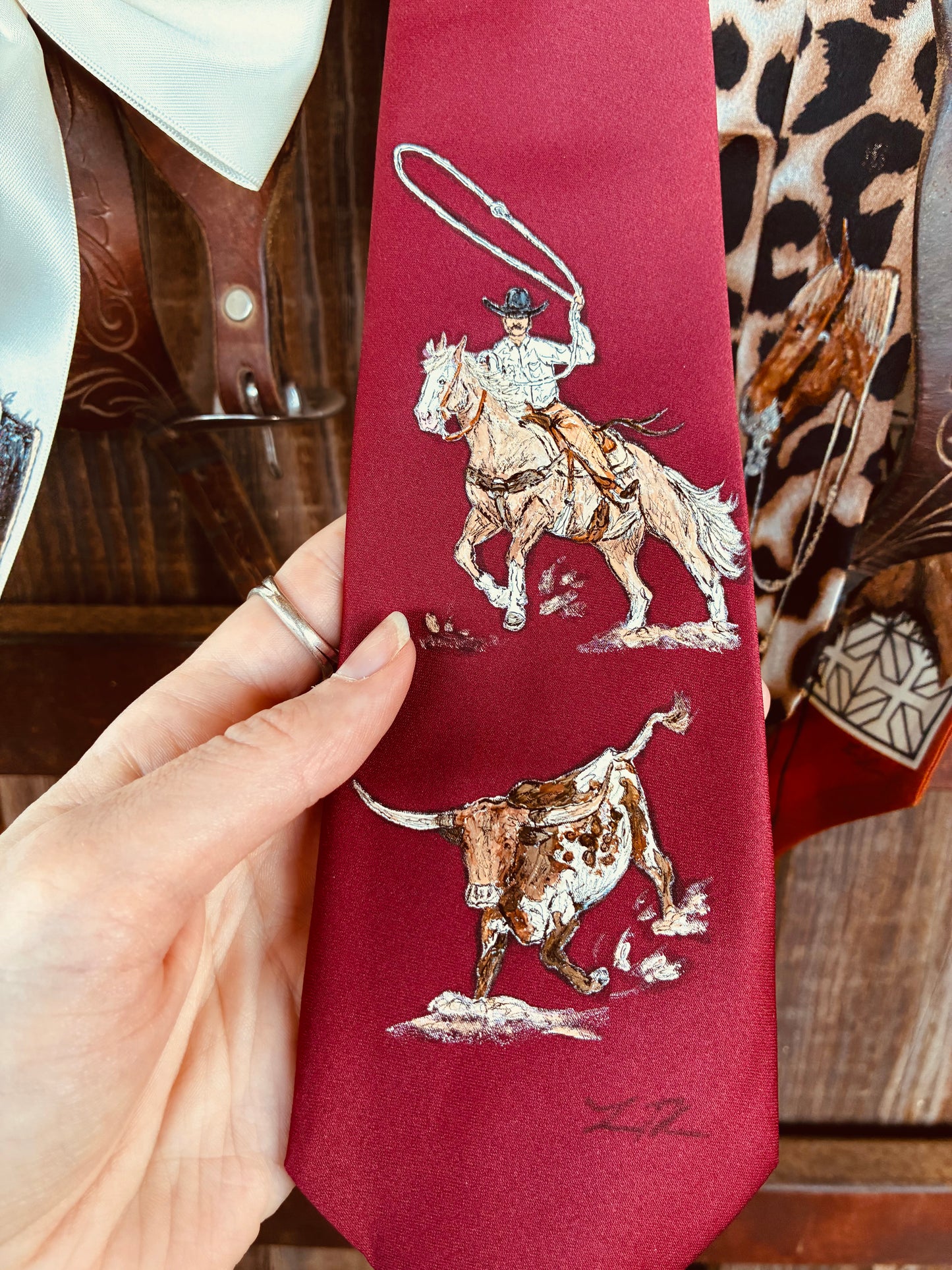 Savvy Red Handpainted Necktie