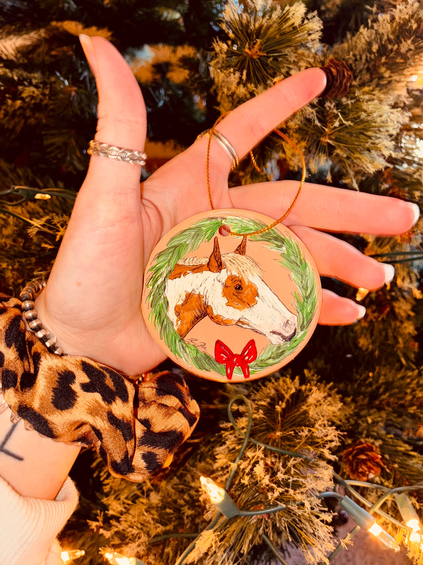 Wreath Hanpainted Ornament