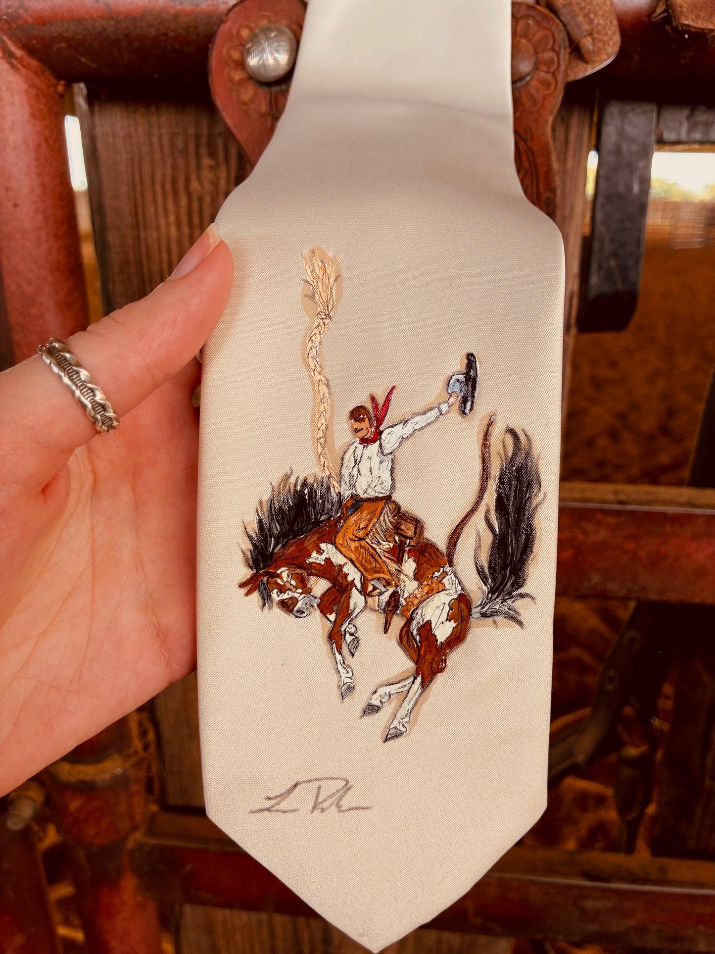 Paint Bronc Handpainted Necktie