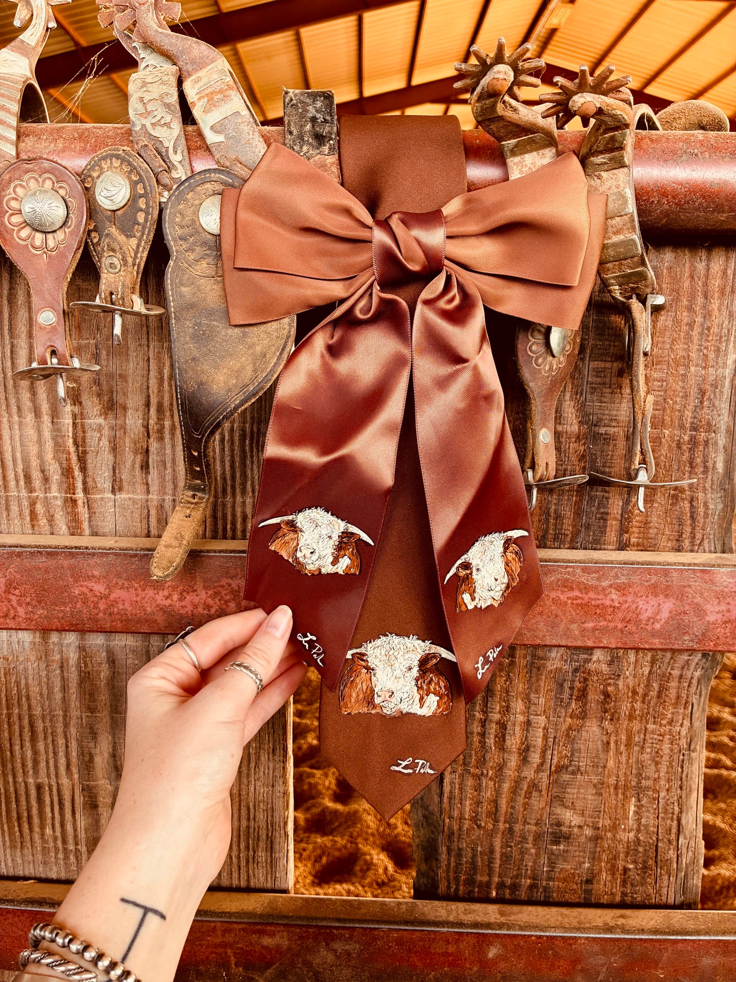 Hereford Brown Handpainted Necktie