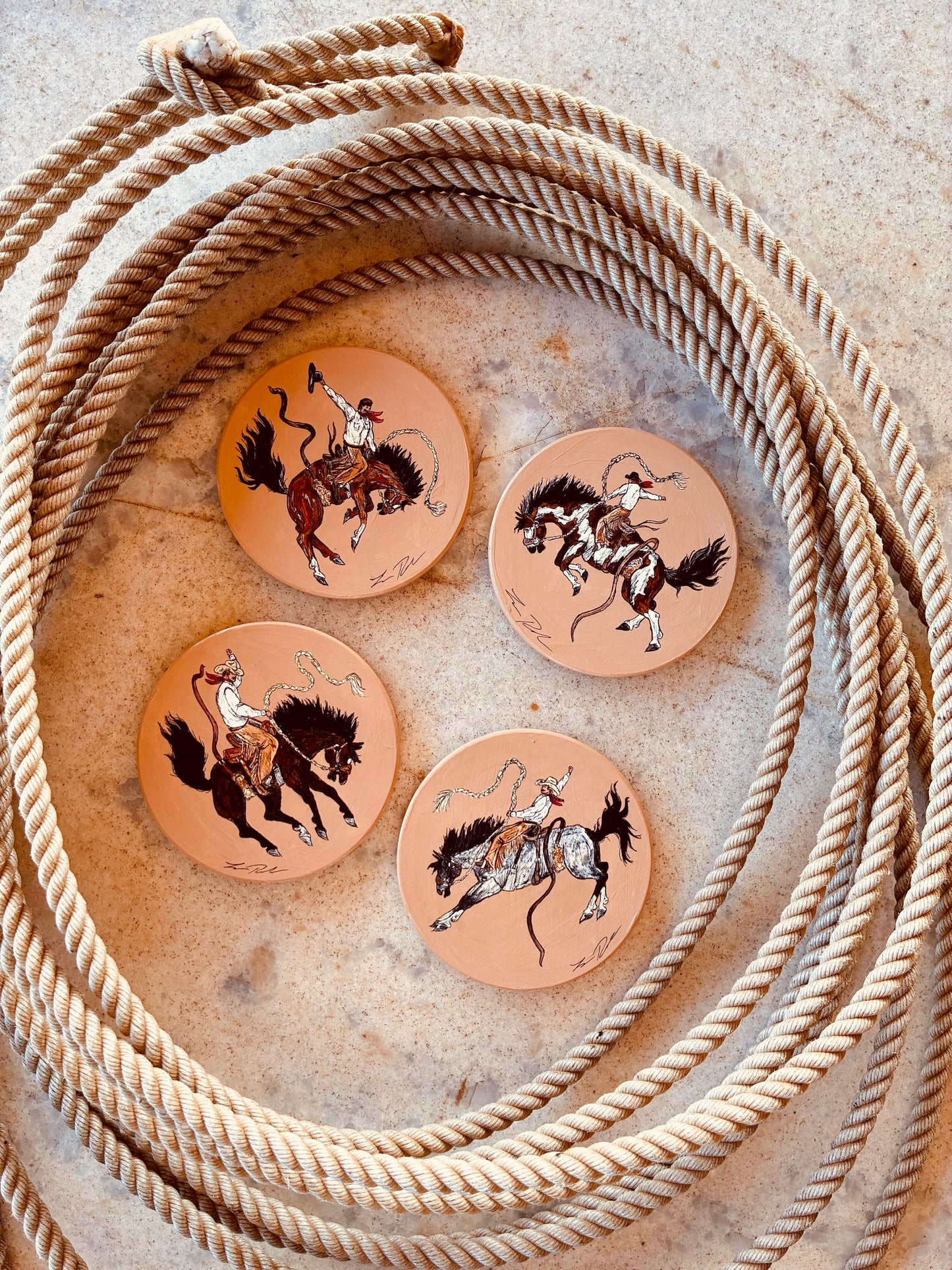 Riot Round Handpainted Coasters