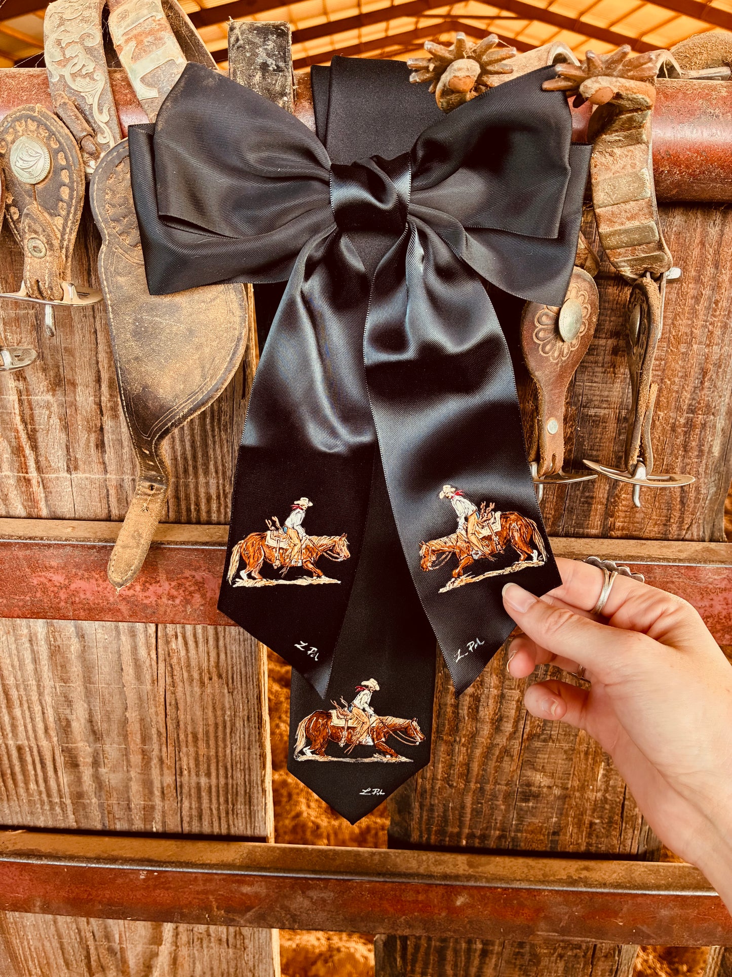 Cut A Rug Black Handpainted Necktie