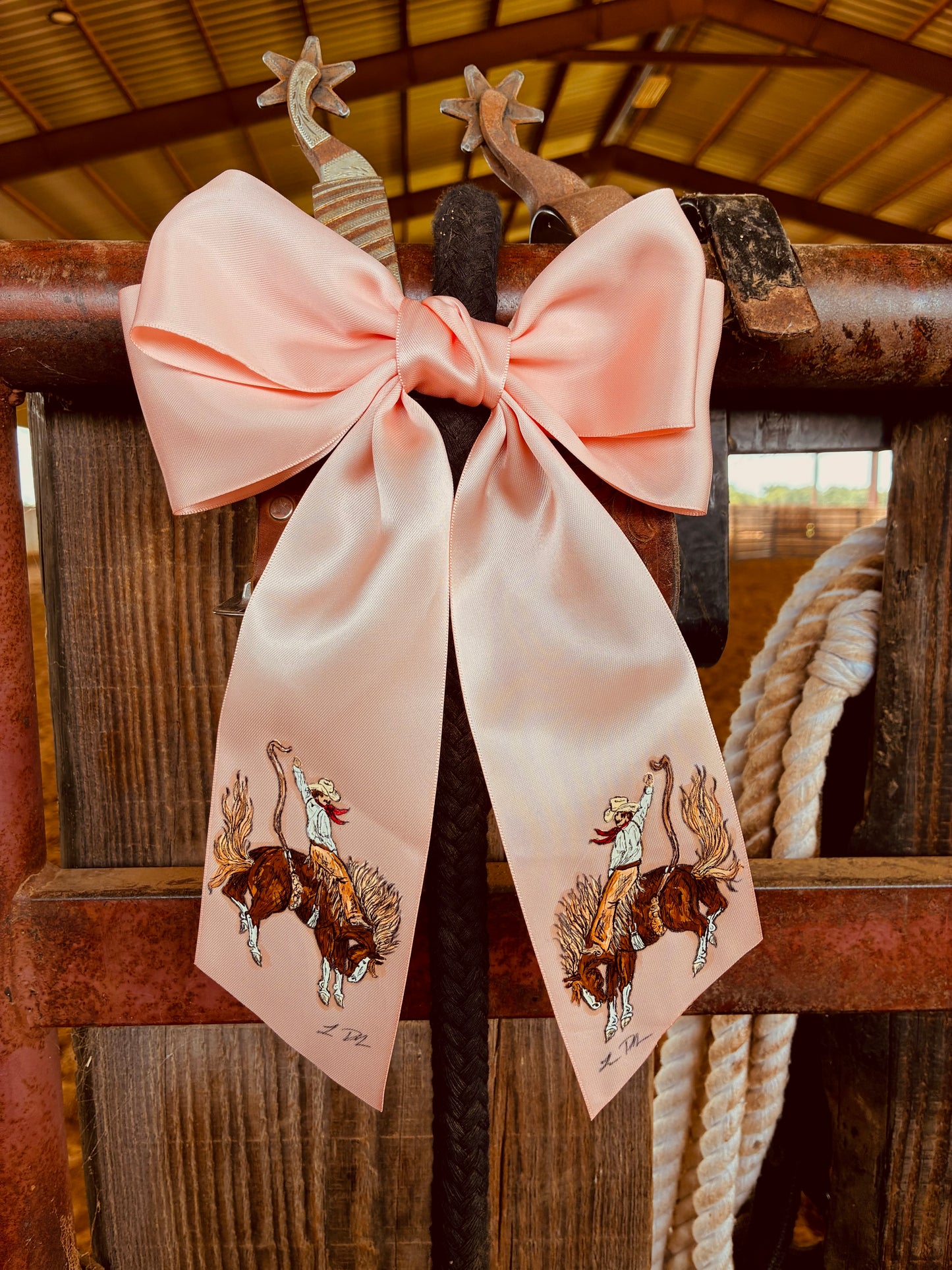 Sally Pink HANDPAINTED Hairbow