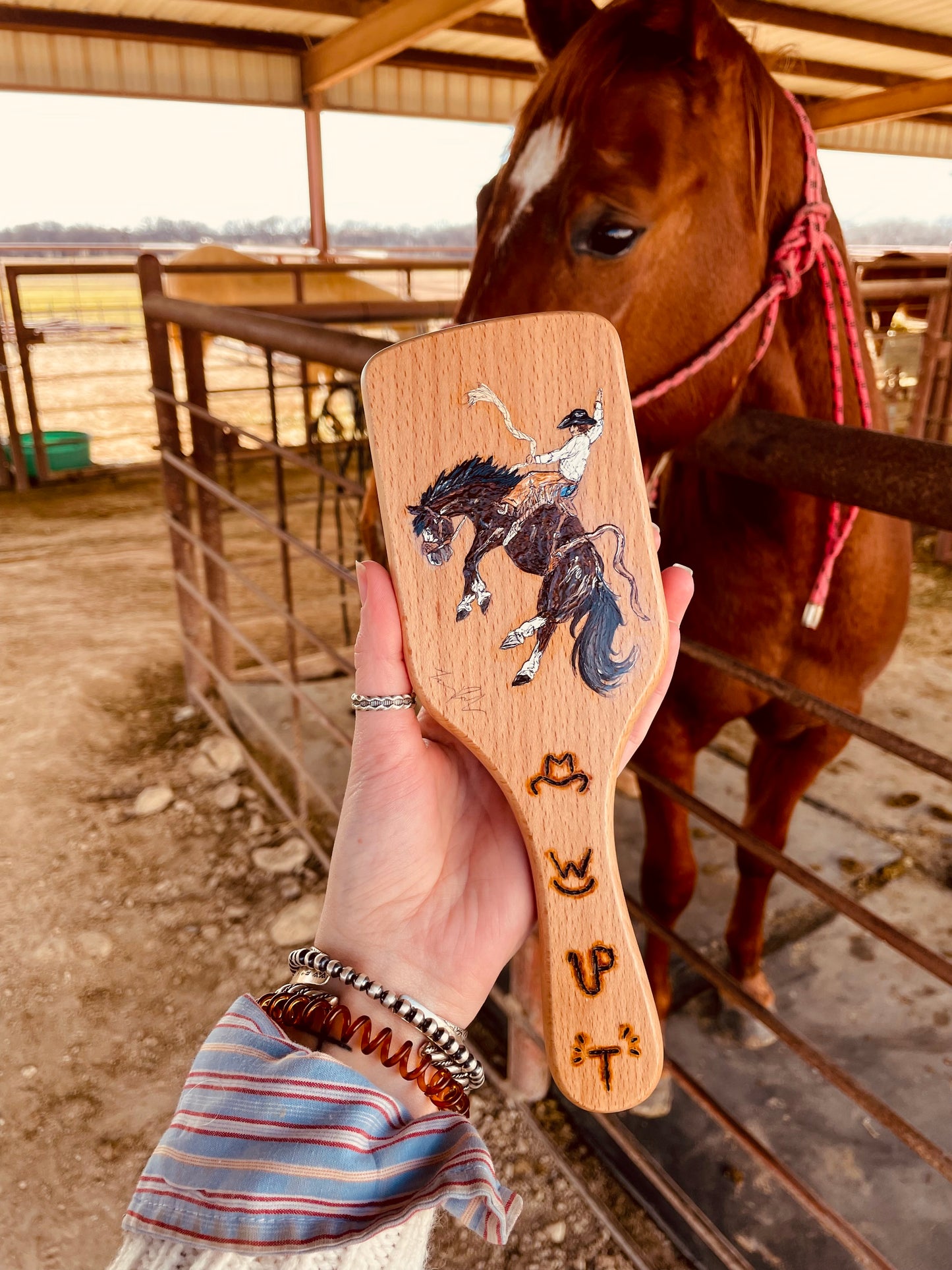 Vidalia Handpainted Wooden Hairbrush