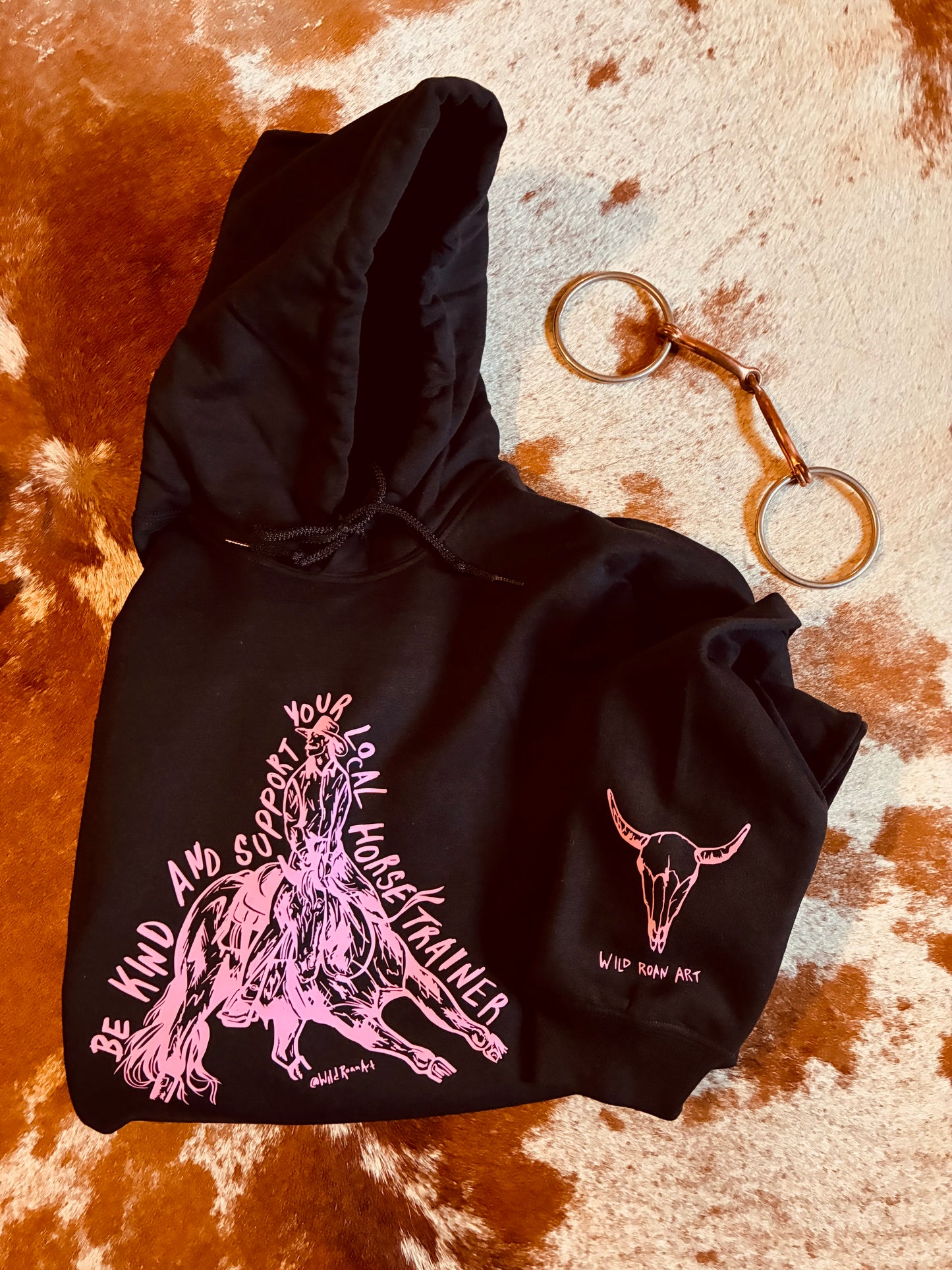 Horse Trainer Black Hoodie Pink Vinyl