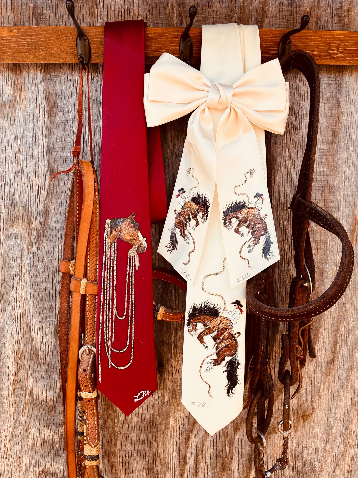 Sedona White HANDPAINTED Hairbow