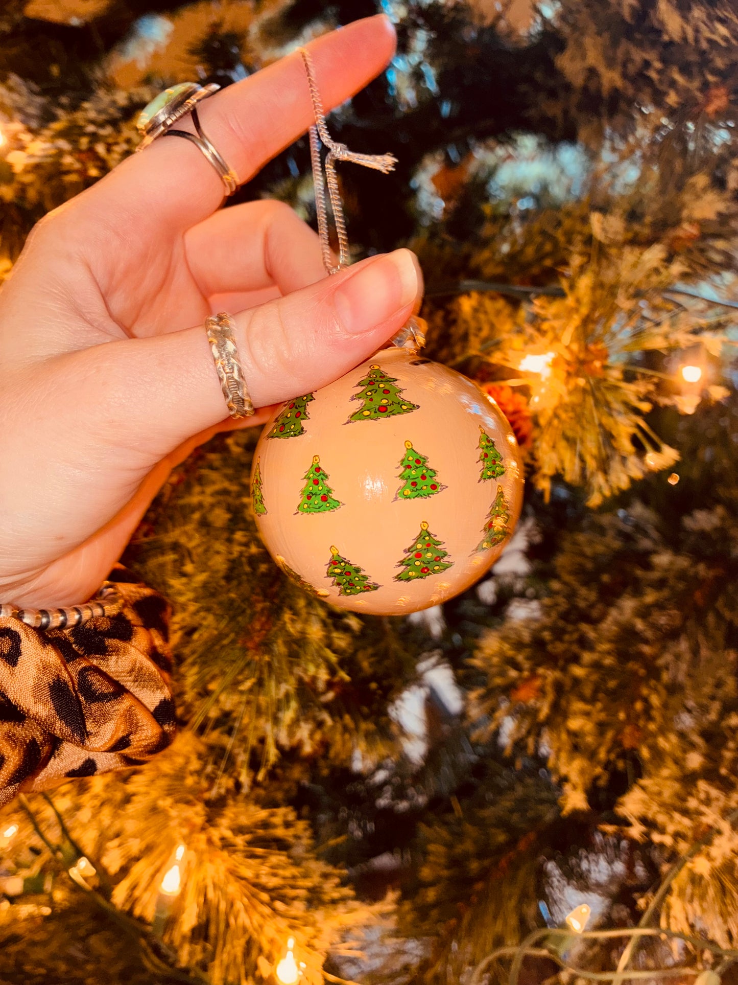 Festive Leggins Small HANDPAINTED Ornament