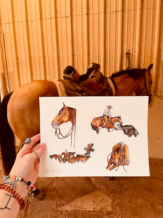 Cutting Horse Things Original Painting