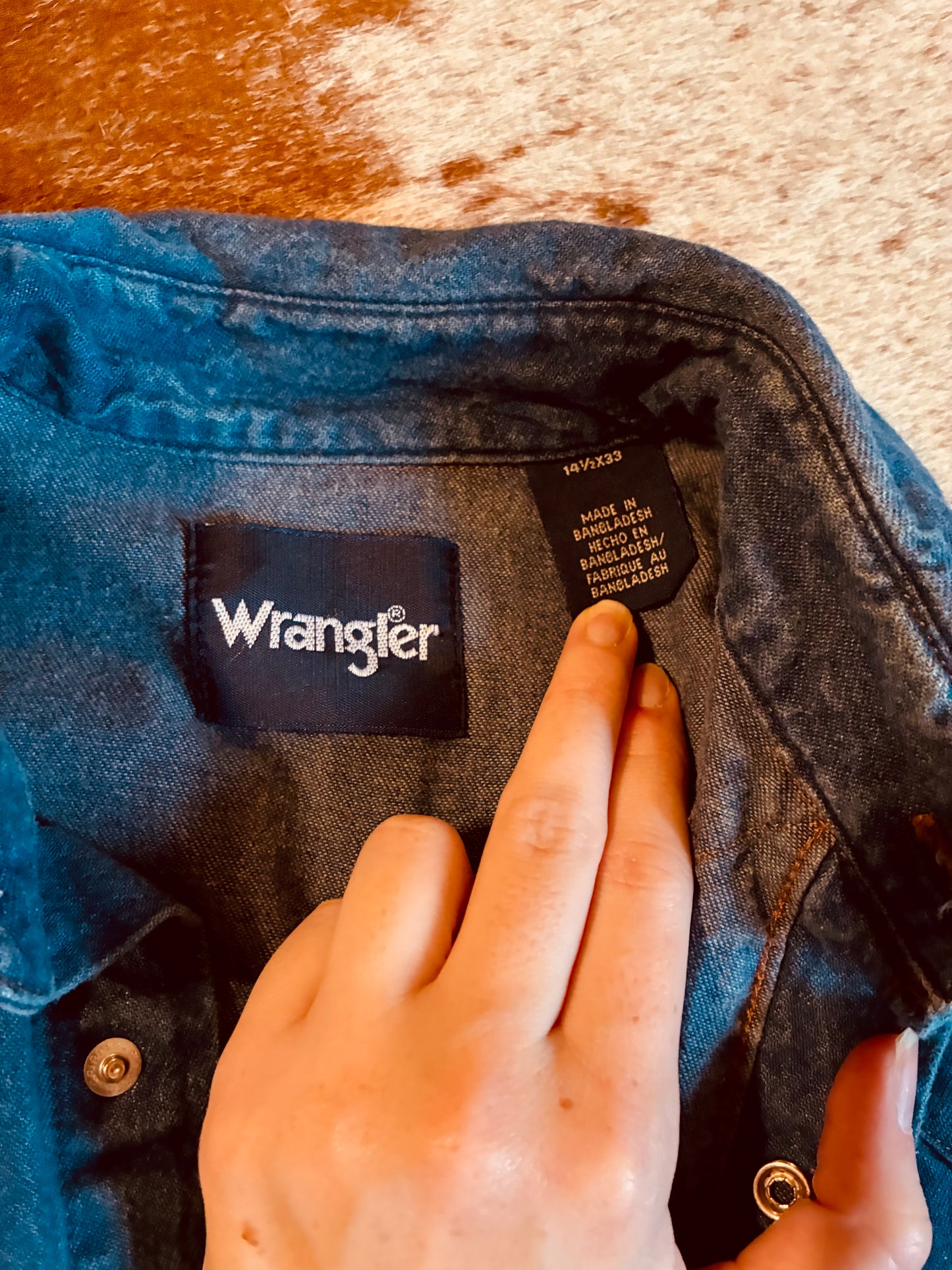 Men’s Wrangler Denim Shirt 14.5x33