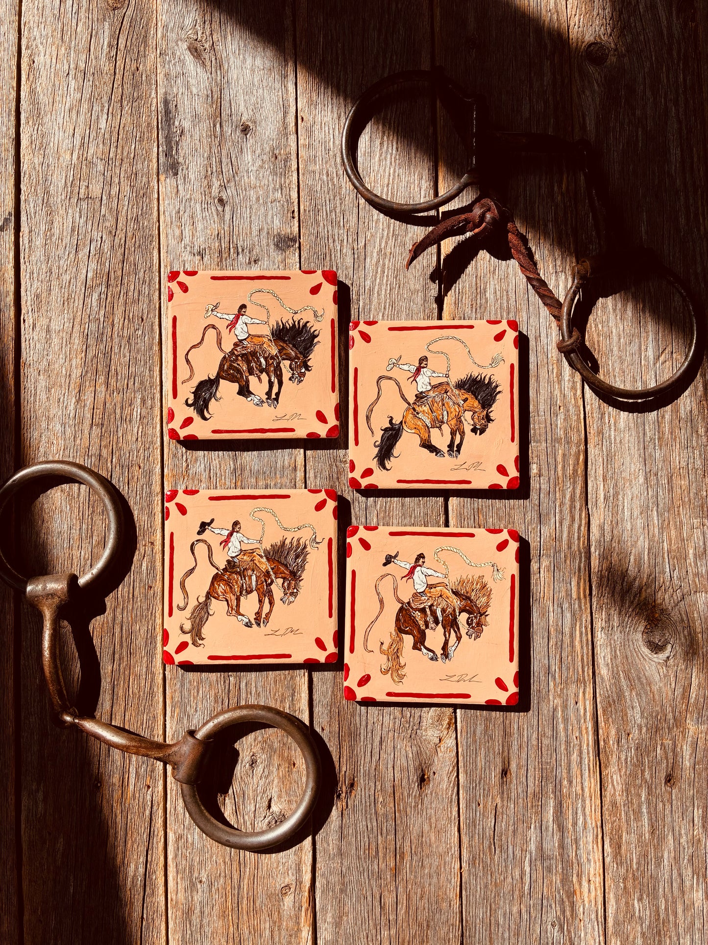 Bronco Handpainted Coasters