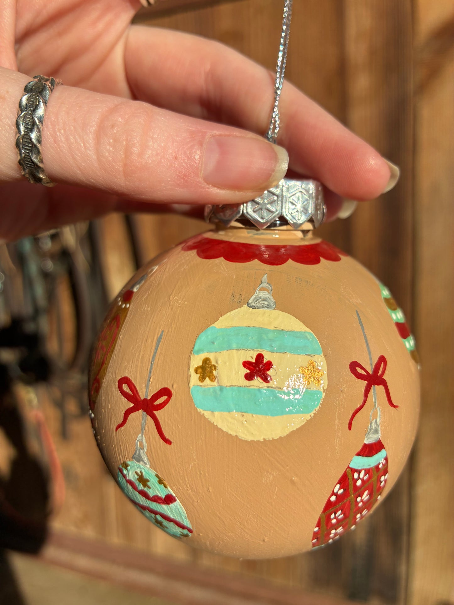 Pretty Tree Large HANDPAINTED Ornament