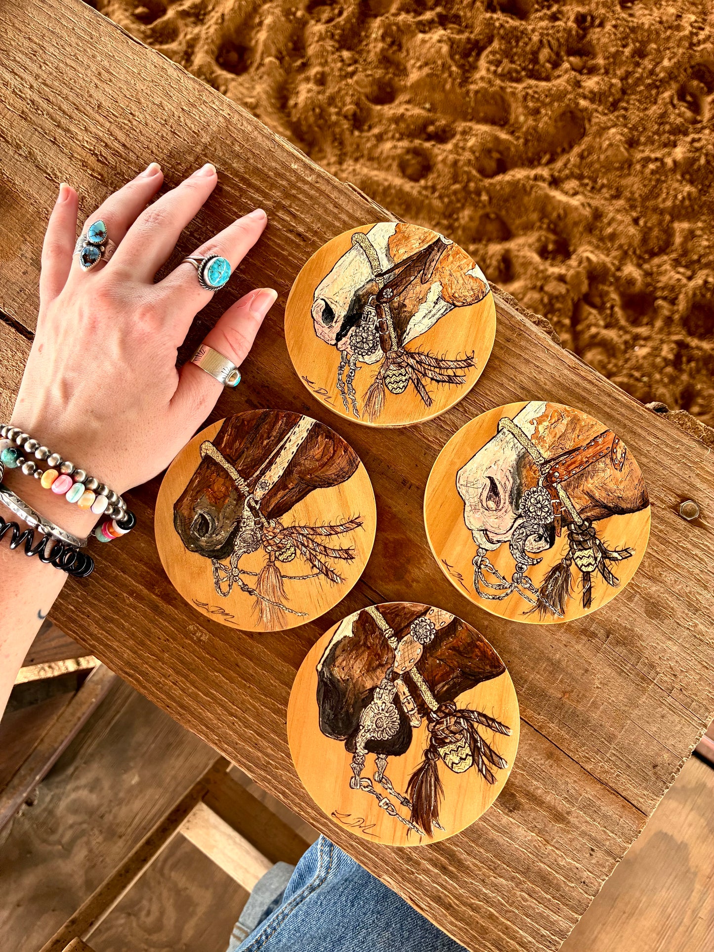 Up Close Round Wooden Coasters