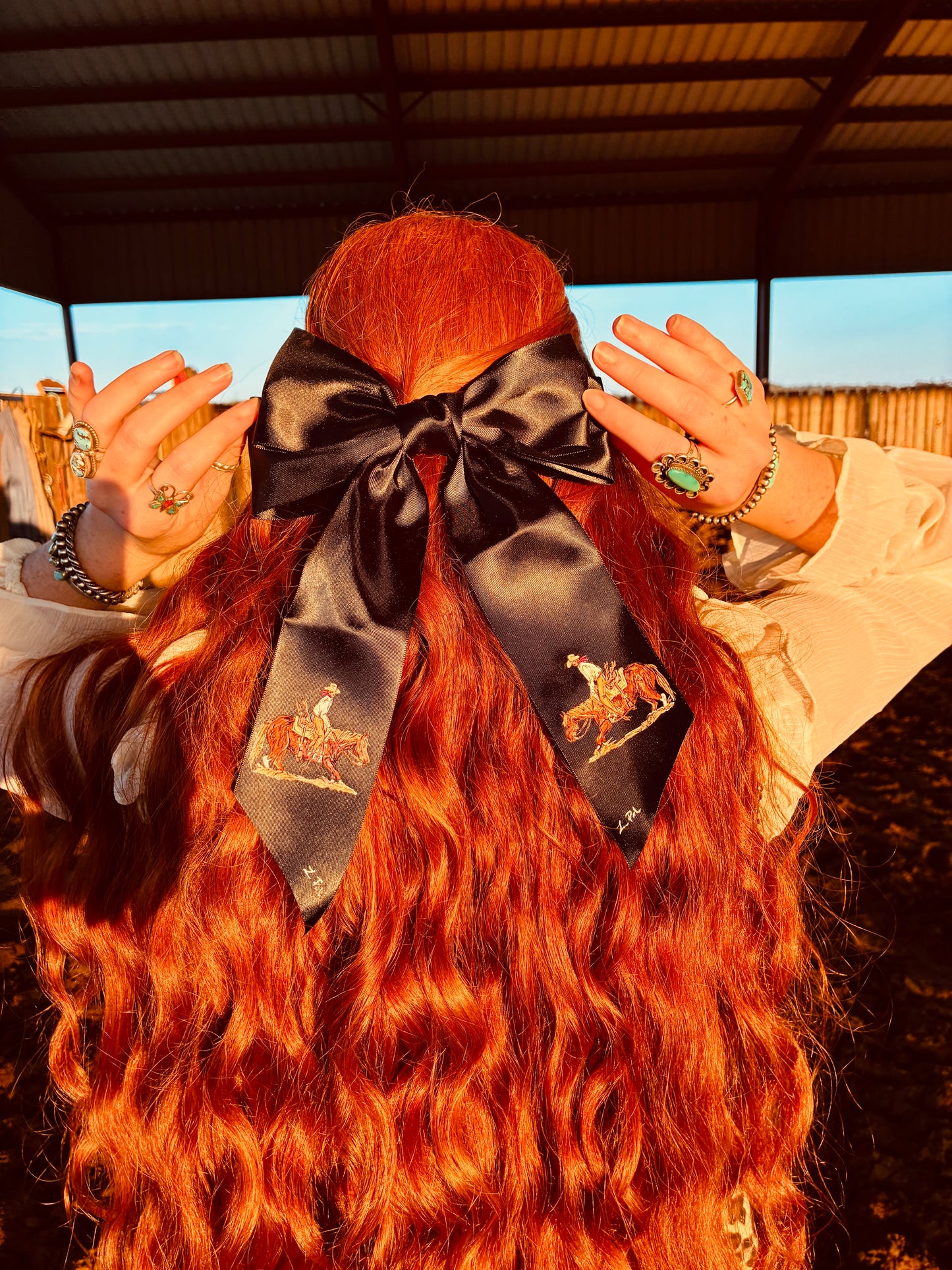 Cut A Rug Black HANDPAINTED Hairbow