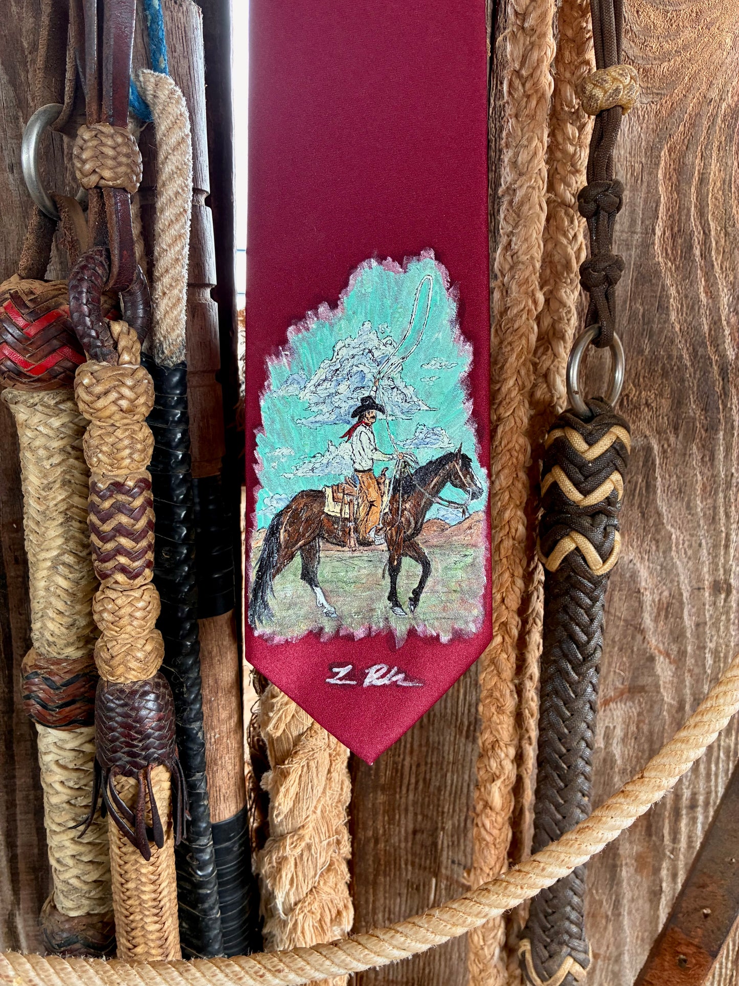 Traveler Red Handpainted Necktie