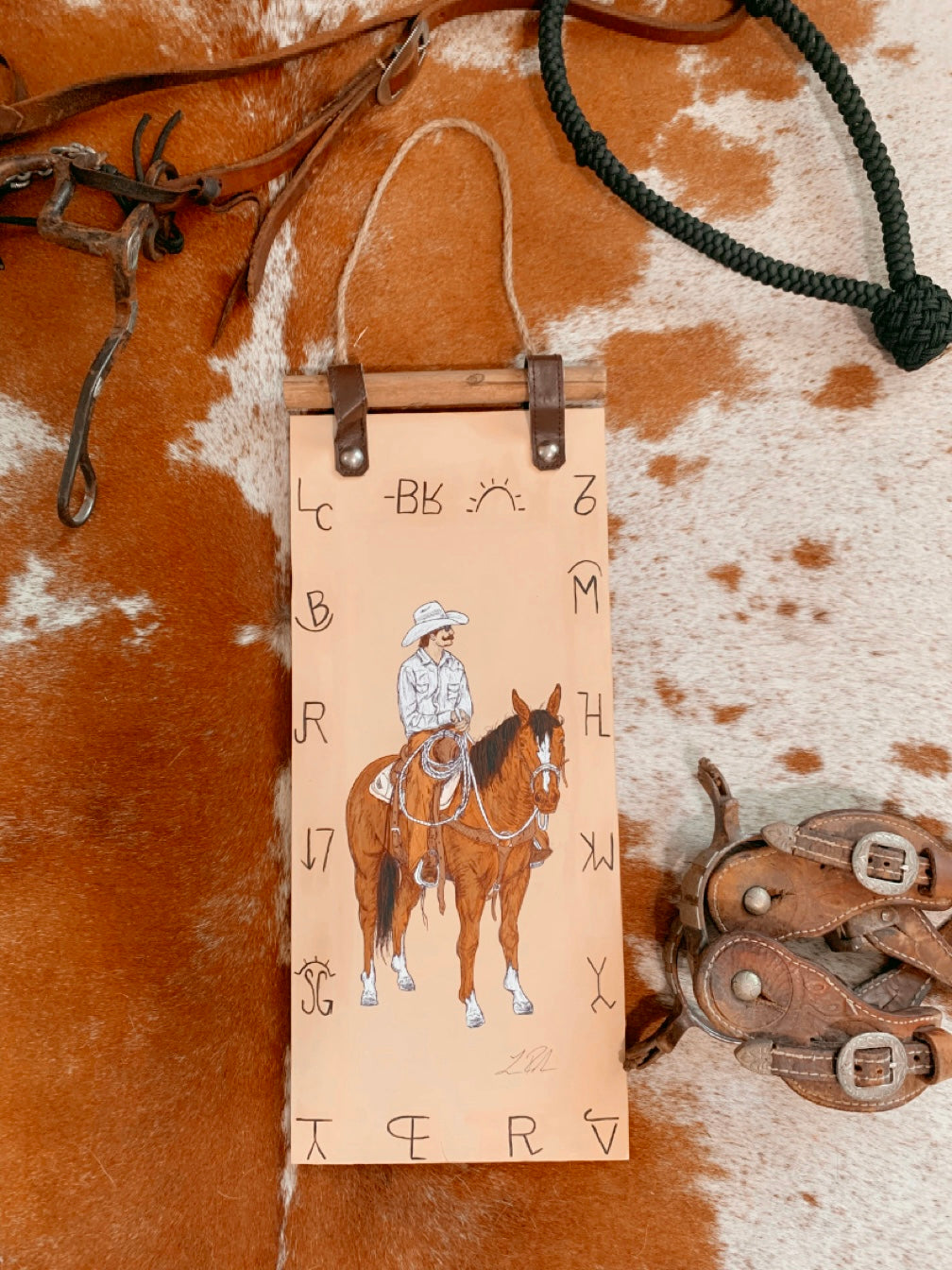 Branded Cowboy Hanging Sign