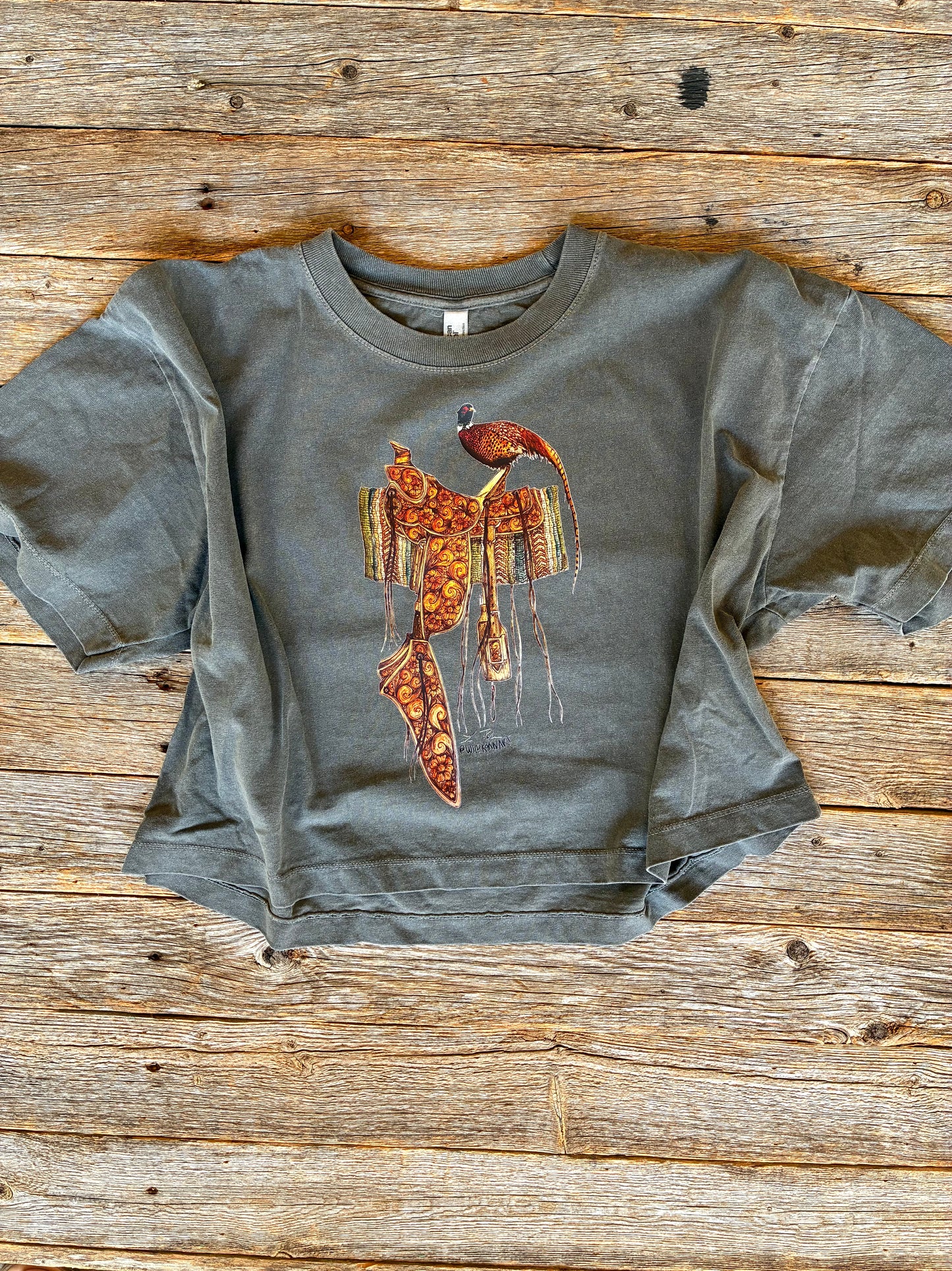 Along for the Ride Cotton Cropped Tee Large