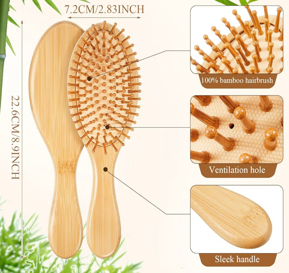 Dallas Handpainted Wooden Hairbrush