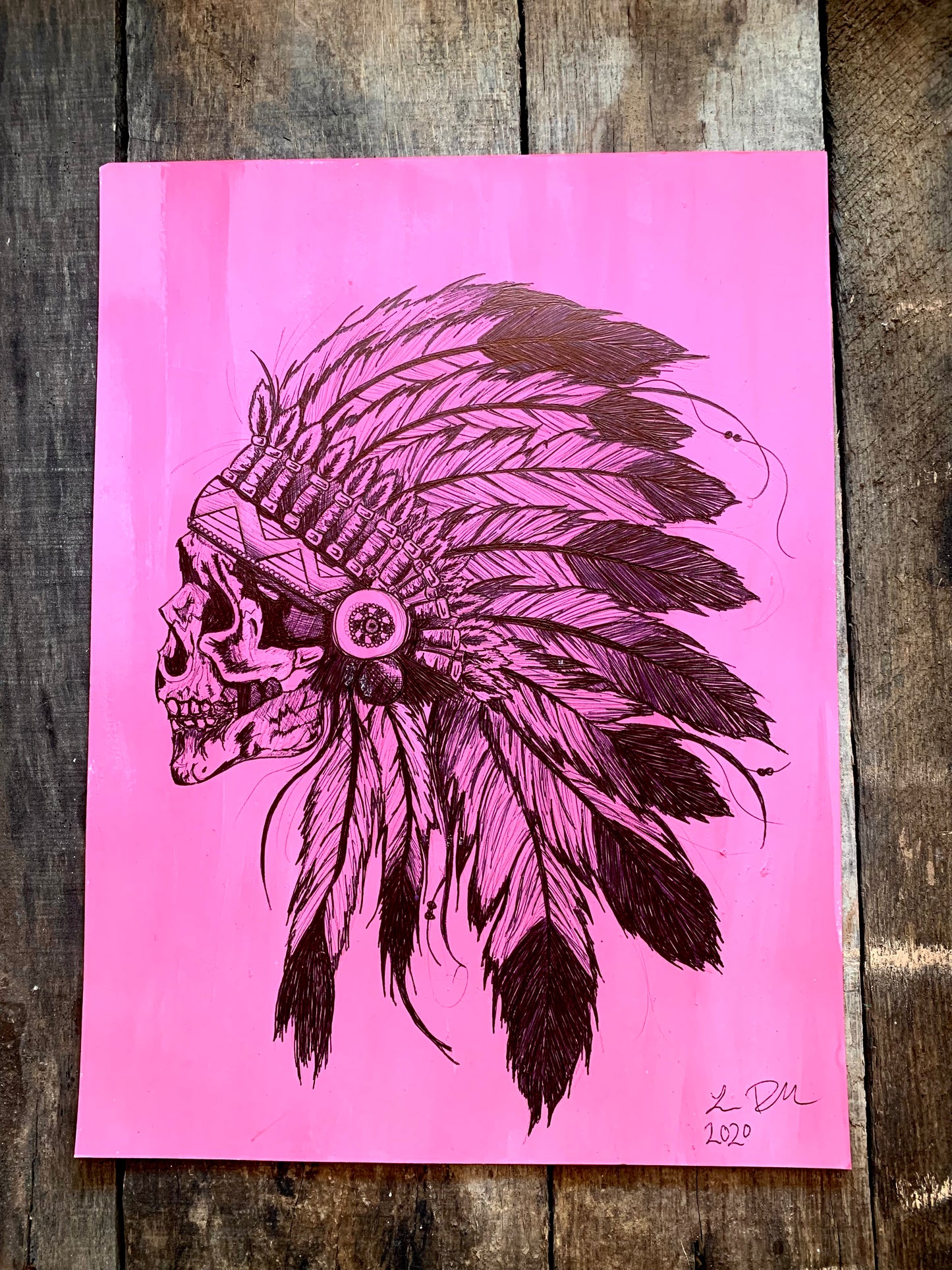 Pink Headdress Drawing