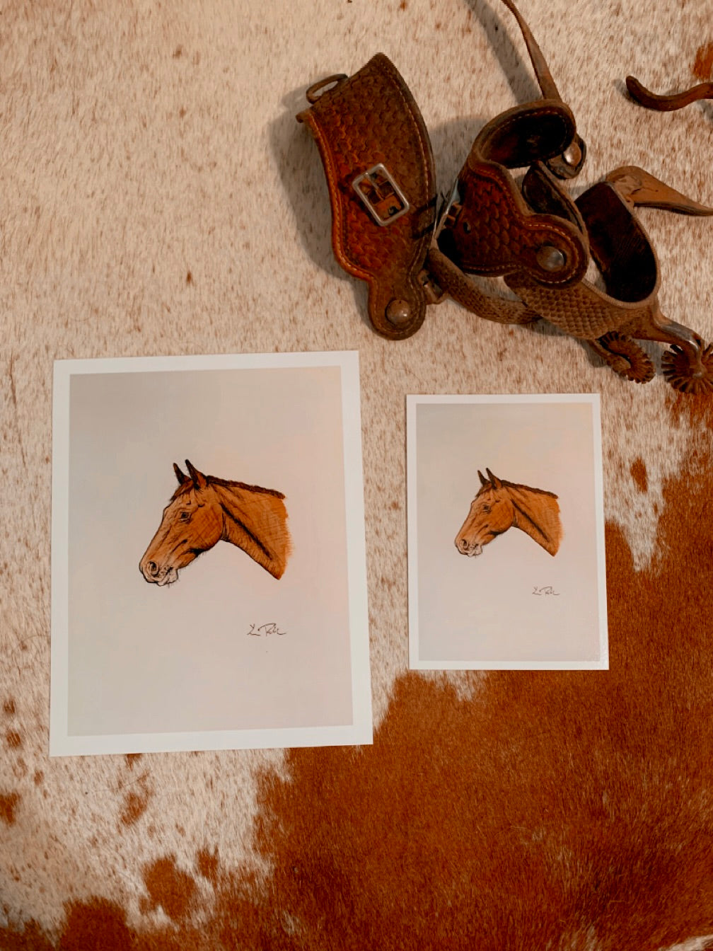 Red Roan Portrait Print
