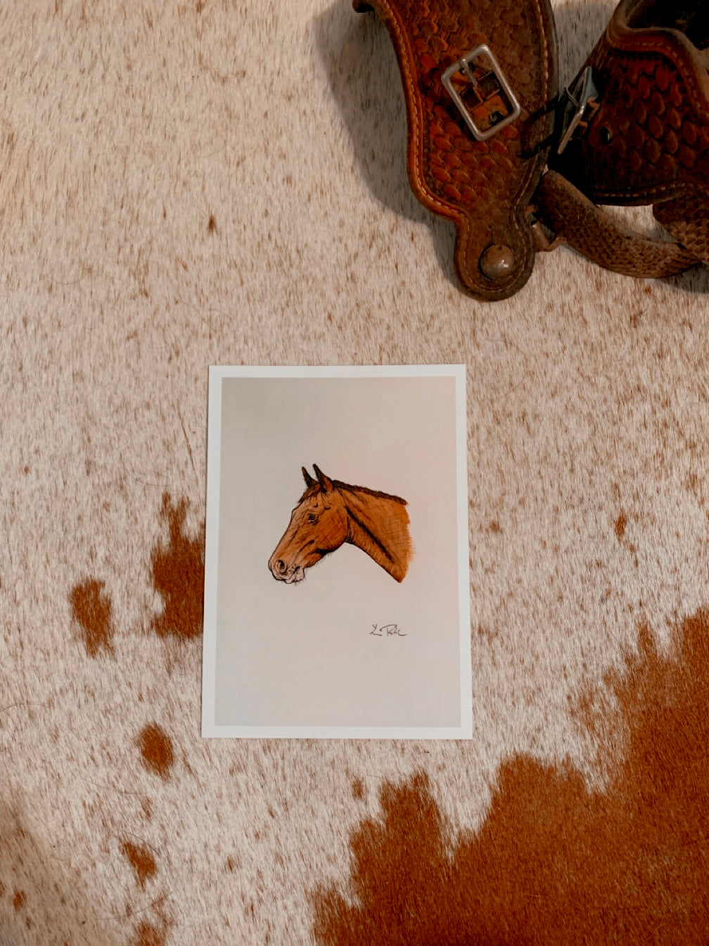 Red Roan Portrait Print