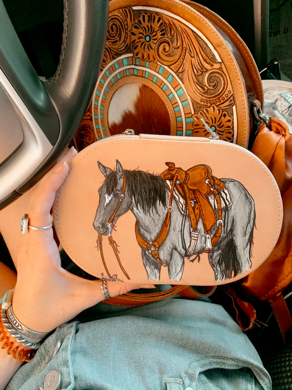 Large Oval Blue Roan Case