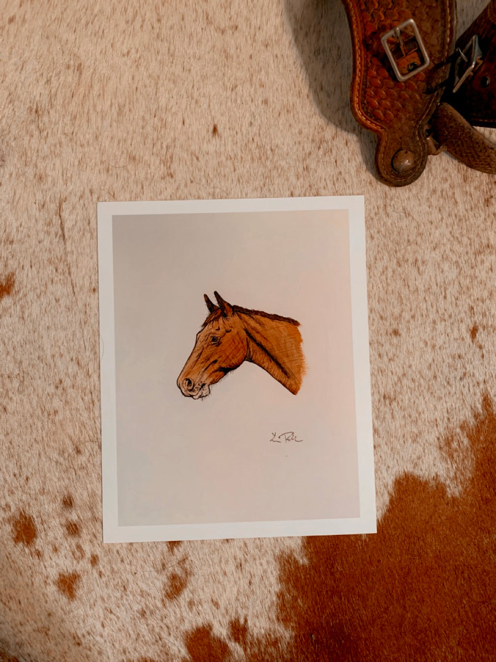 Red Roan Portrait Print