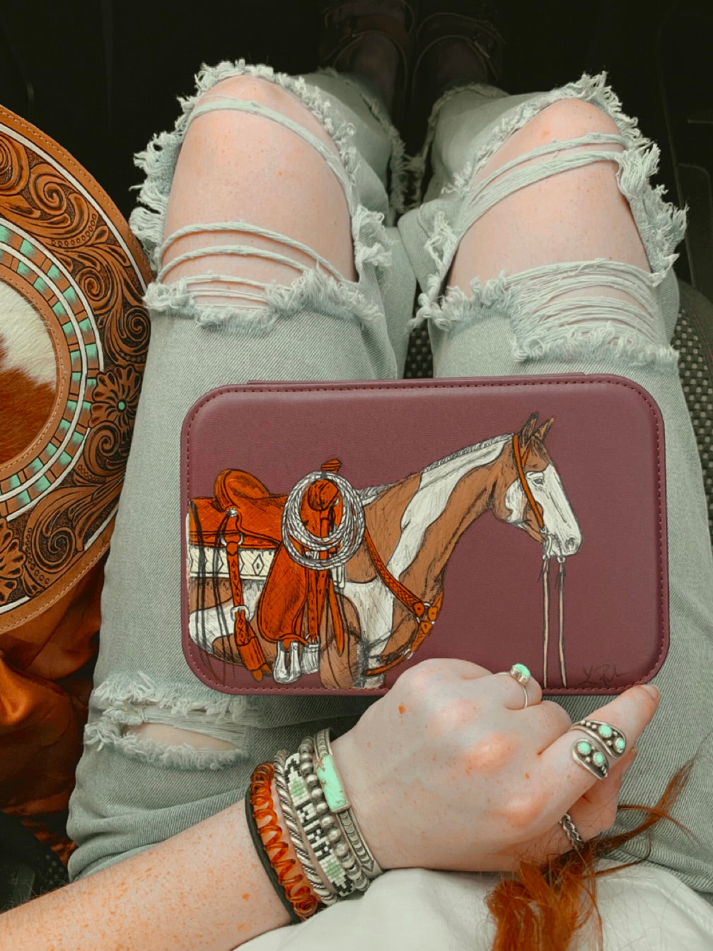 LARGE Maroon Diva Case