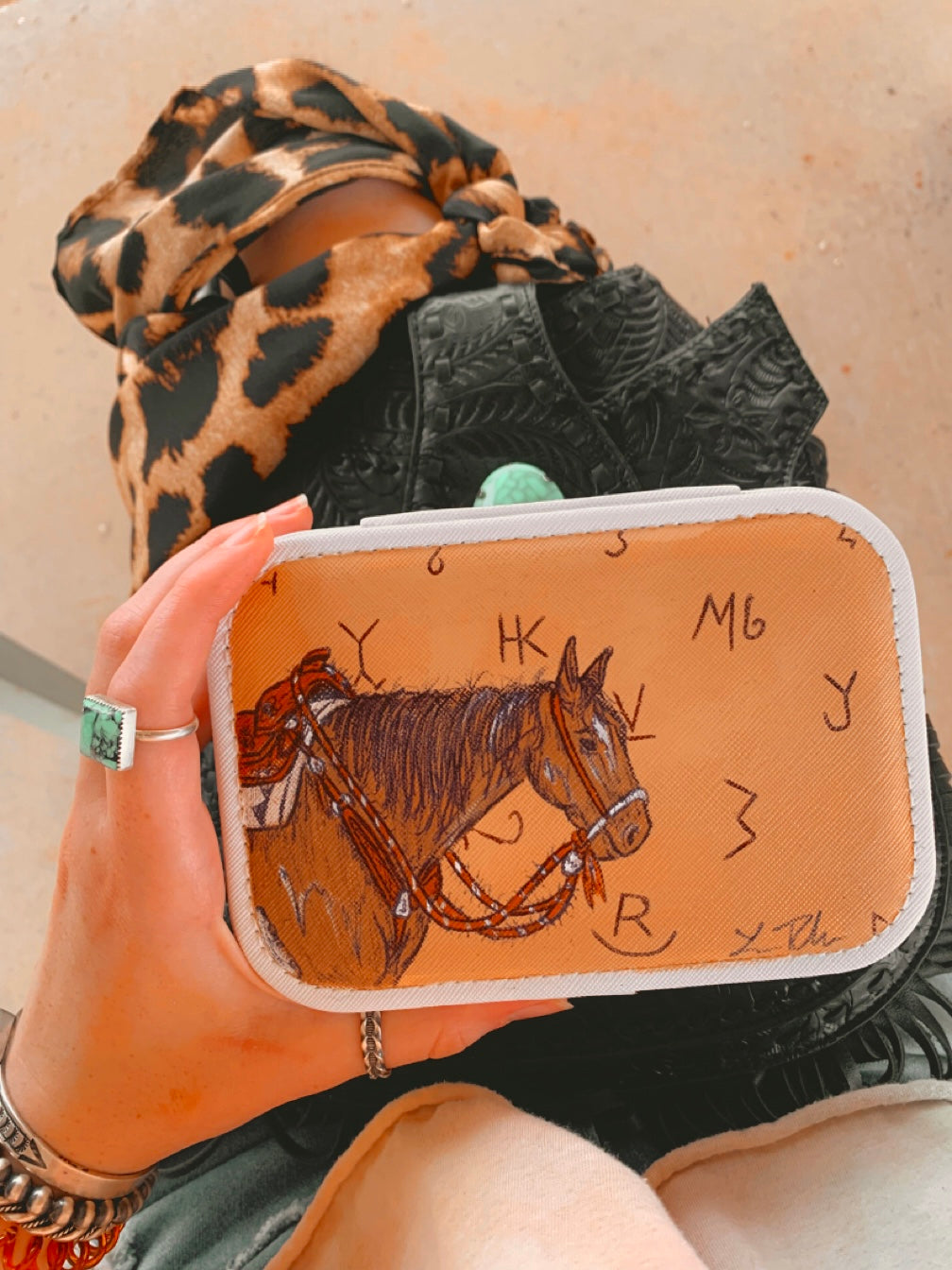 Howdy White Jewelry Case