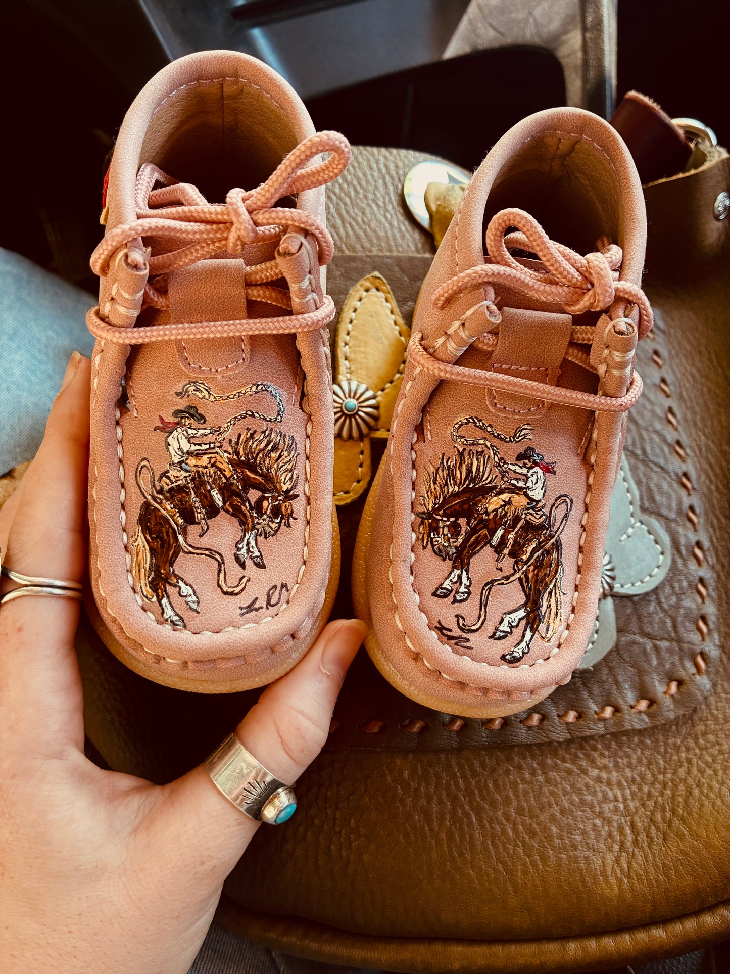 Kincade Pink Baby Moccasins