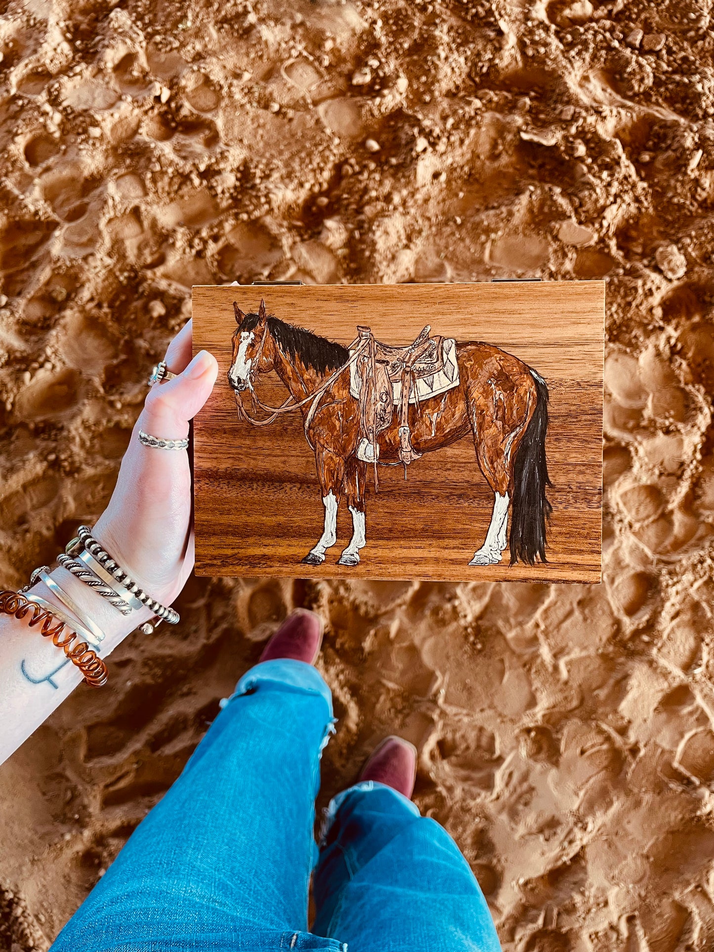 Jett Handpainted Keepsake Box