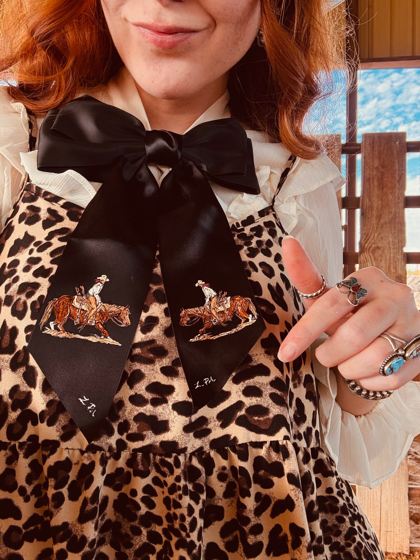 Cut A Rug Black HANDPAINTED Hairbow