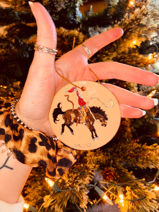 Santa Bucks Hanpainted Ornament