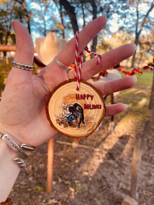 Chute Doggin Hanpainted Wood Ornament