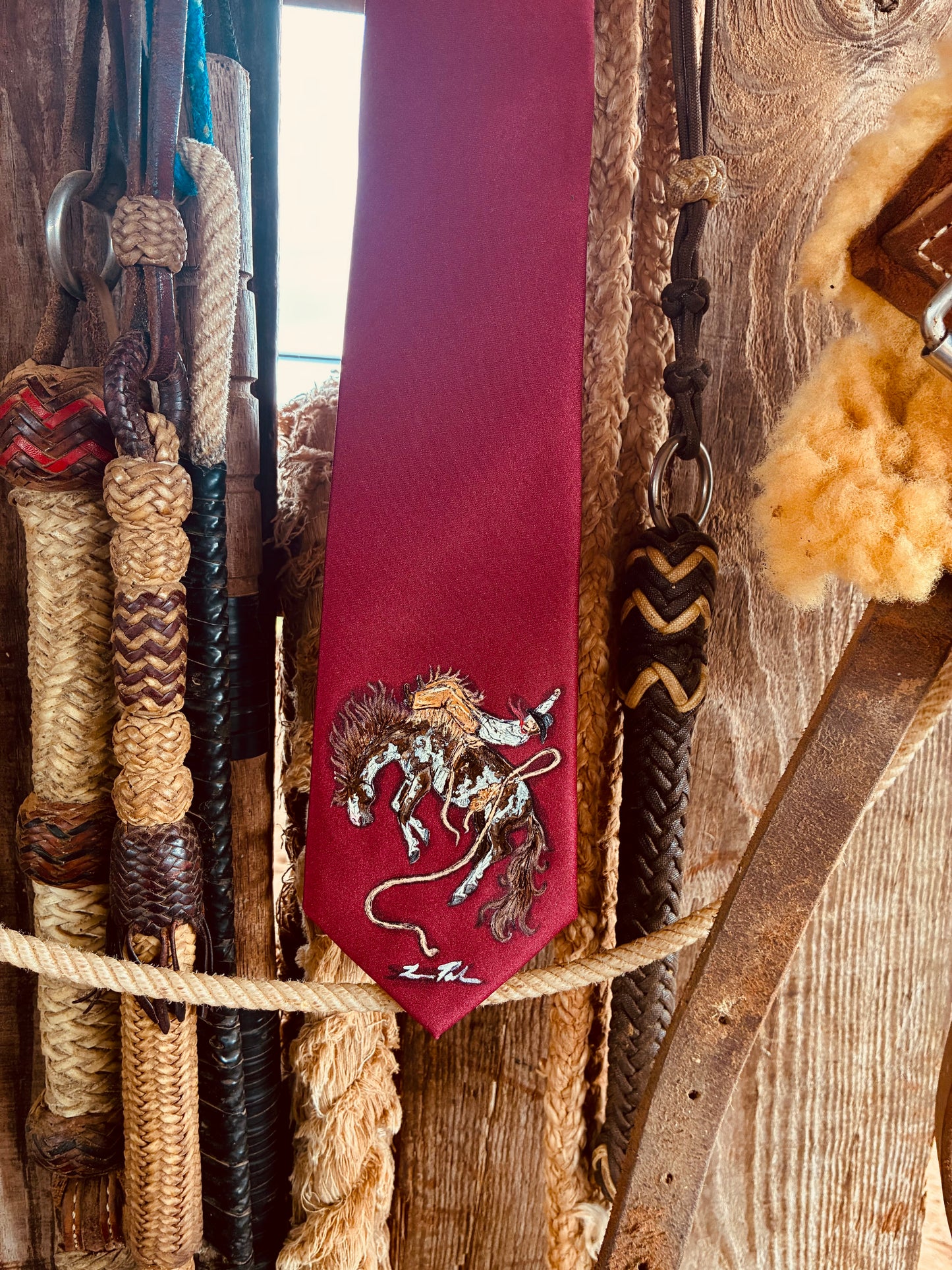 Bareback Red Handpainted Necktie