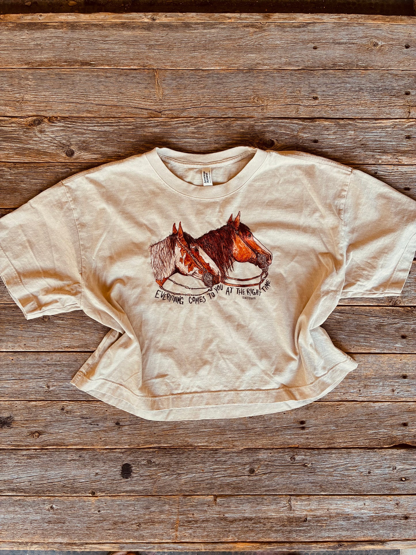 Right Time Cotton Cropped Tee Large