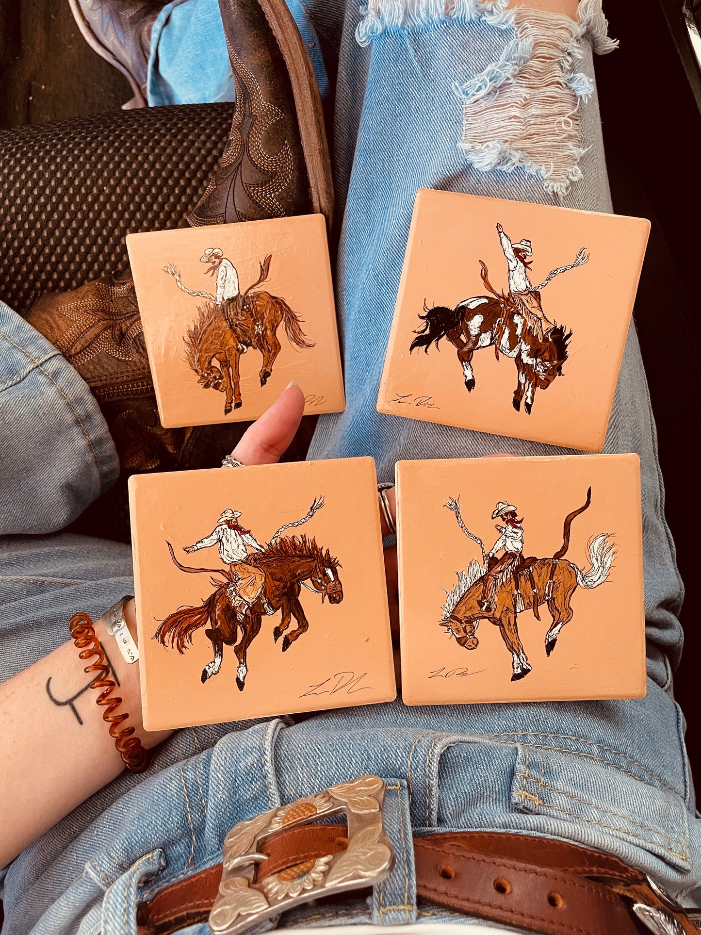 Wild Ponies Handpainted Coasters