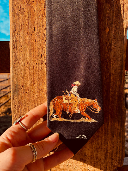 Cut A Rug Black Handpainted Necktie