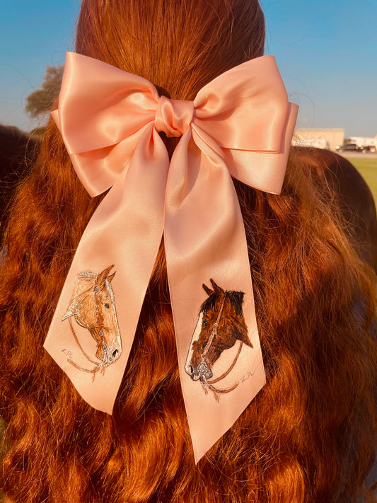 Pink HANDPAINTED Hairbow