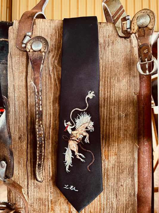 Okie Black Handpainted Necktie